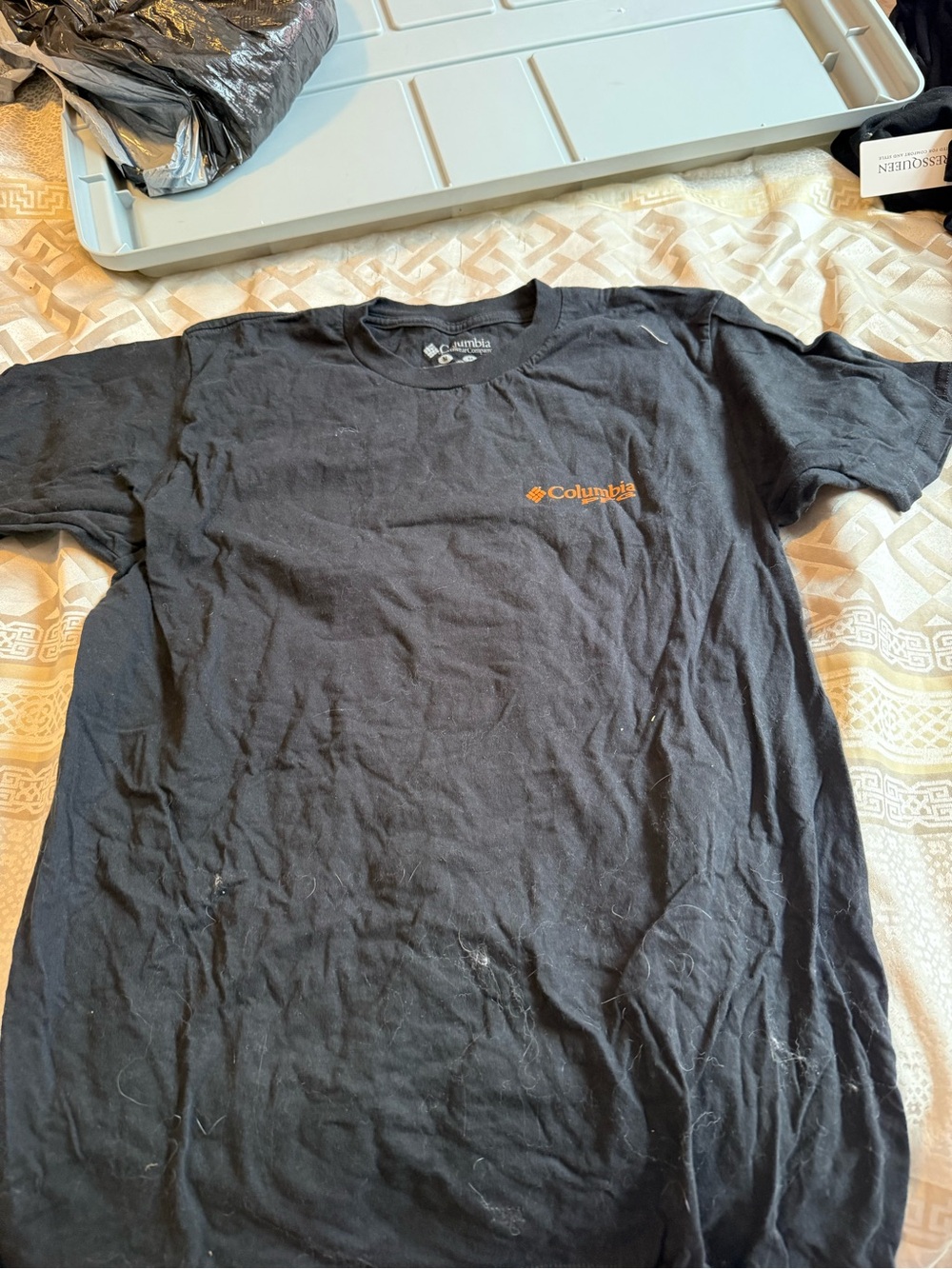 Columbia Black Short-Sleeve Tee with Orange Logo